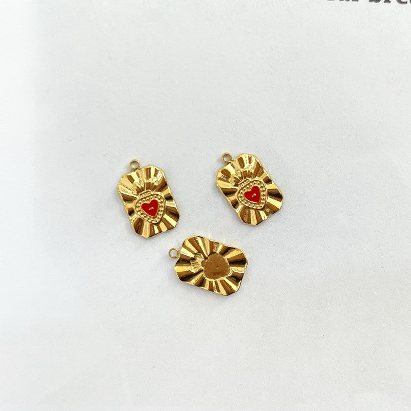 Stainless steel pendant 1 pc/ flower evil eye galaxy sun flower pendant red love for jewellery necklace