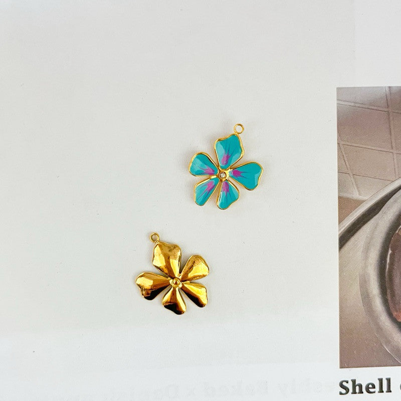 Stainless steel pendant 1 pc/ flower evil eye galaxy sun flower pendant red love for jewellery necklace