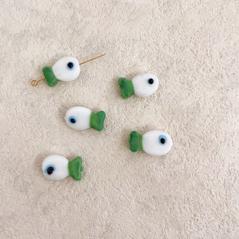 Glass fish beads for jewellery diy / colourful fish pendant sea pendant for necklace bracelet accessories