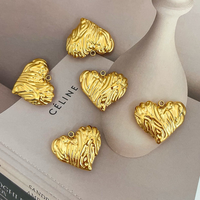 18k stainless steel gold Love/ Bulky love big gold love heart pendant for jewellery love bracelet Gelang love