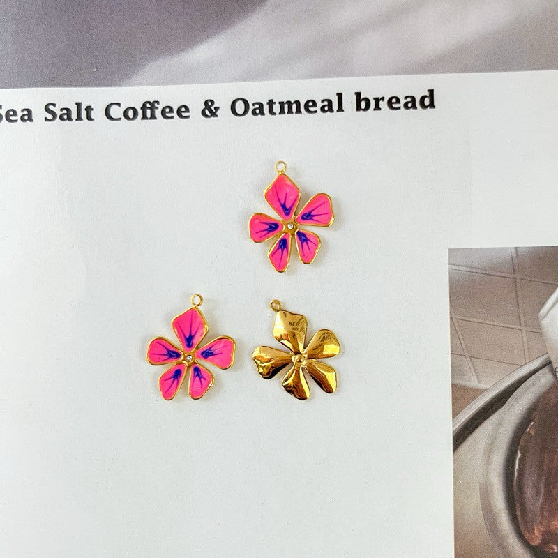 Stainless steel pendant 1 pc/ flower evil eye galaxy sun flower pendant red love for jewellery necklace