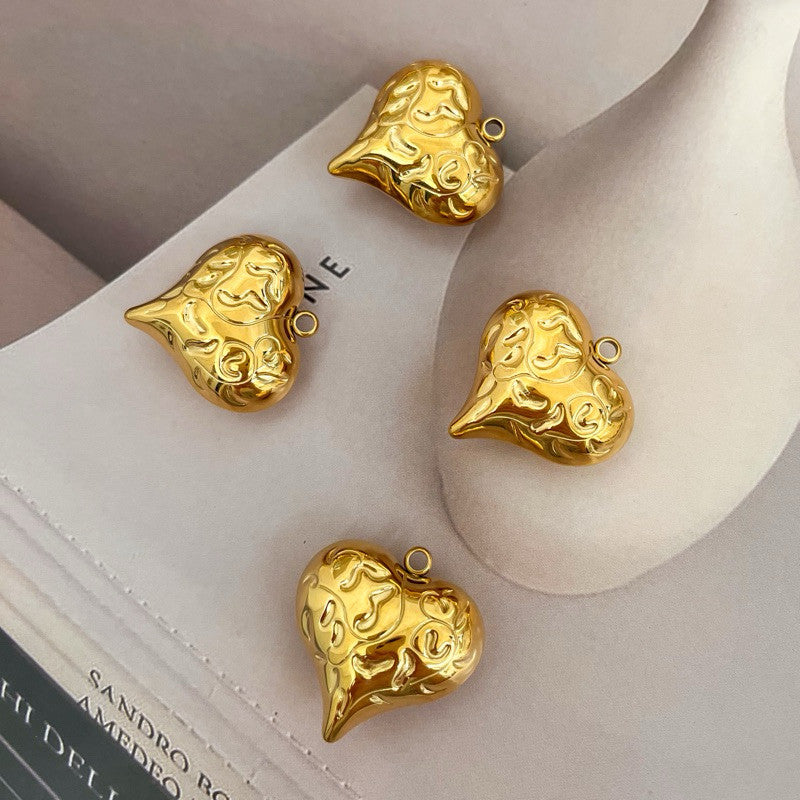 18k stainless steel gold Love/ Bulky love big gold love heart pendant for jewellery love bracelet Gelang love