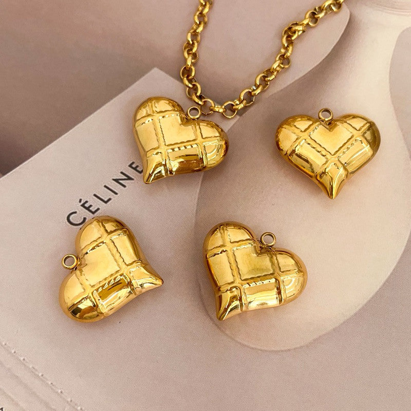 18k stainless steel gold Love/ Bulky love big gold love heart pendant for jewellery love bracelet Gelang love