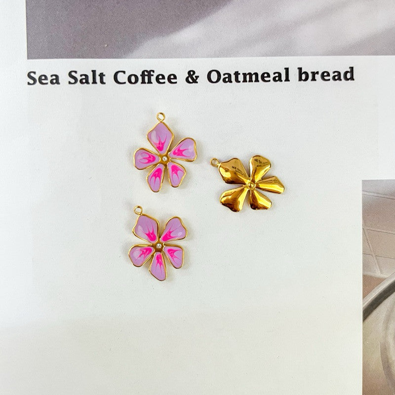 Stainless steel pendant 1 pc/ flower evil eye galaxy sun flower pendant red love for jewellery necklace