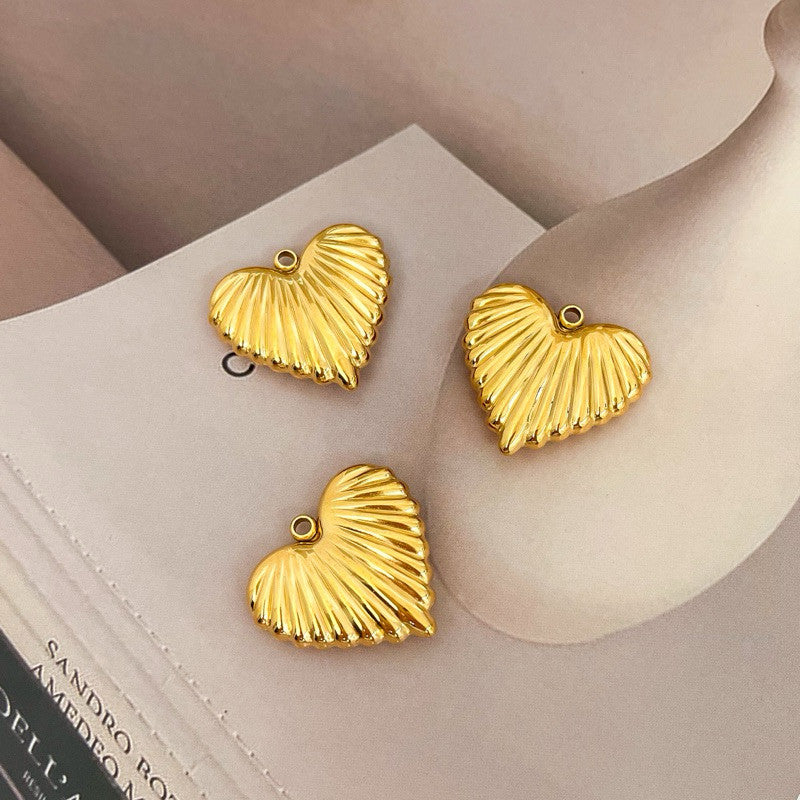 18k stainless steel gold Love/ Bulky love big gold love heart pendant for jewellery love bracelet Gelang love