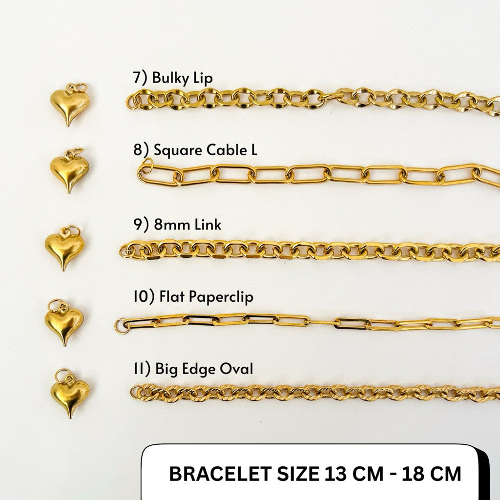 SERIES 1 - [ Ready Bracelet] Stainless steel tennis bracelet classic link bracelet with love paperclip bracelet