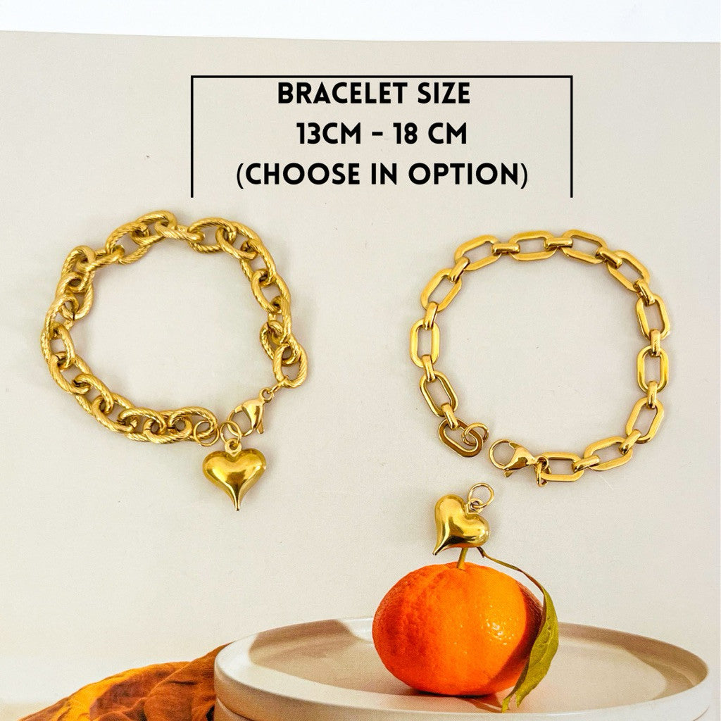 SERIES 1 - [ Ready Bracelet] Stainless steel tennis bracelet classic link bracelet with love paperclip bracelet