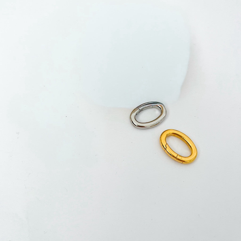 Snapbail with hook/ Round stacker clasp/ Rectangle clasp ending - stainless steel