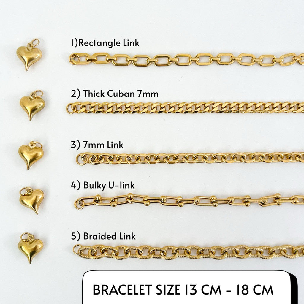 SERIES 1 - [ Ready Bracelet] Stainless steel tennis bracelet classic link bracelet with love paperclip bracelet