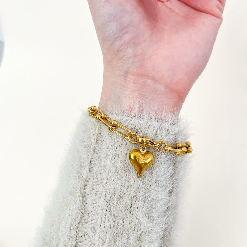 SERIES 1 - [ Ready Bracelet] Stainless steel tennis bracelet classic link bracelet with love paperclip bracelet