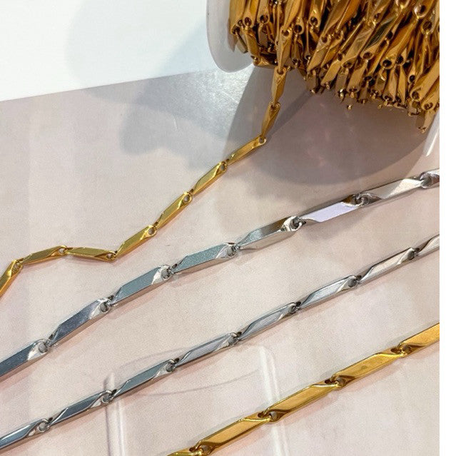 Thick Bar Link DIY chain 1 meter - Stainless Steel