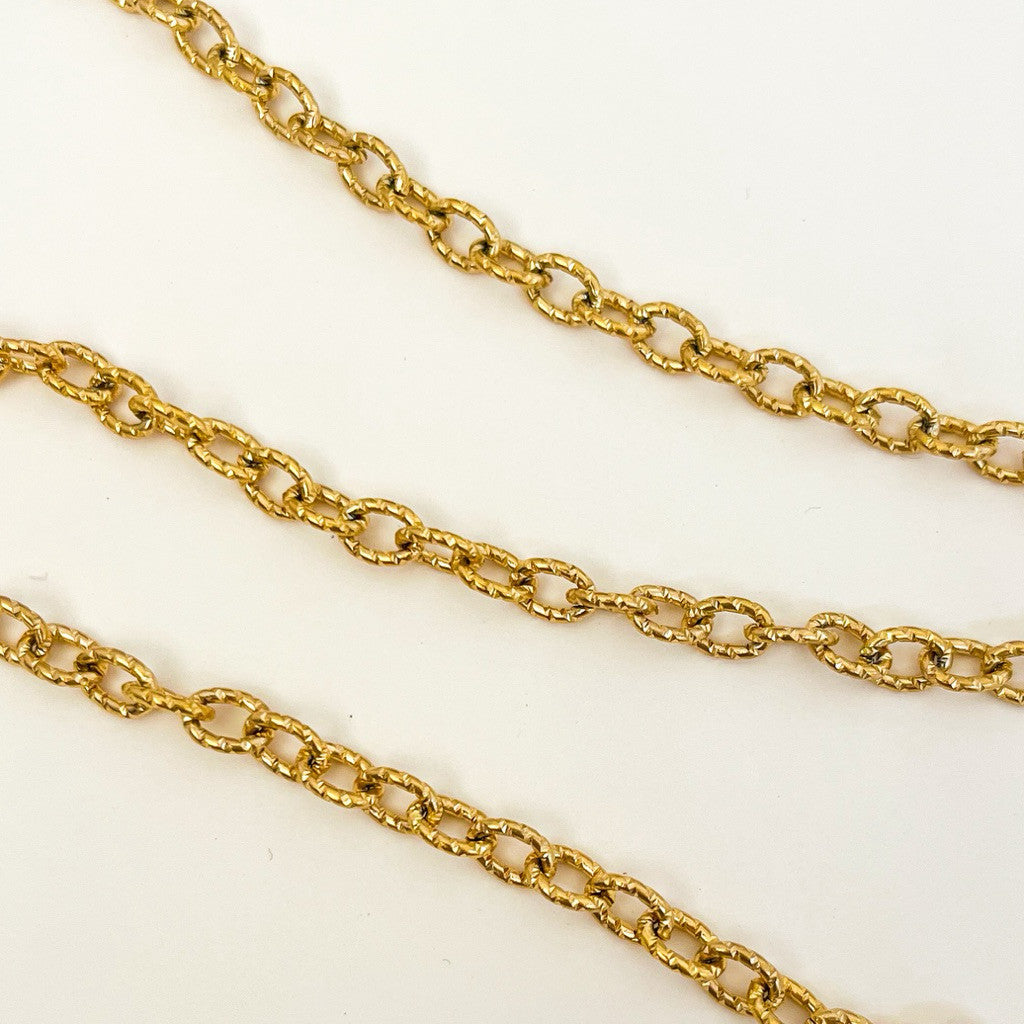 [DIY CHAIN] Stainless steel gold chain DIY bracelet necklace no ending/ Oval Cable/ Square cable/ Link/ Jagged chain