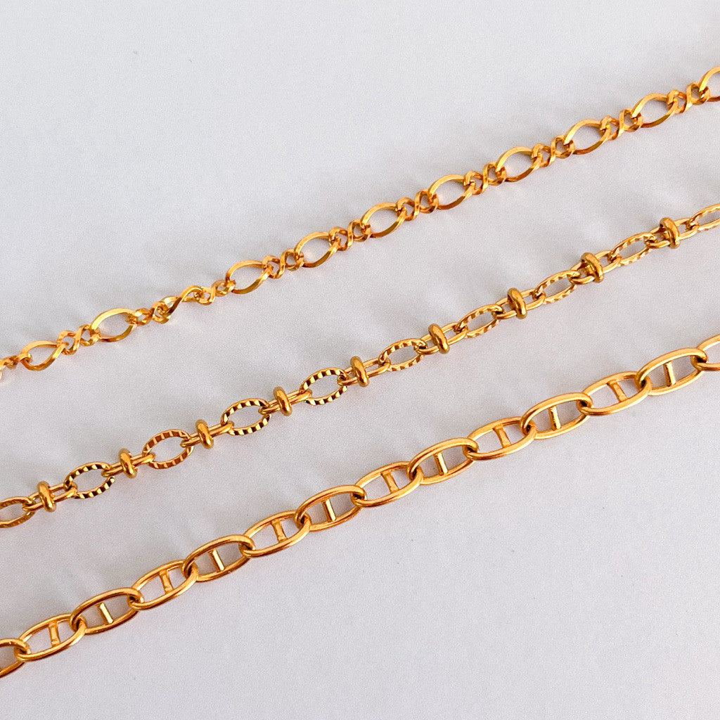 DIY Stainless steel design chain by meter / jewellery chain bracelet work/ braided oval twisted oval