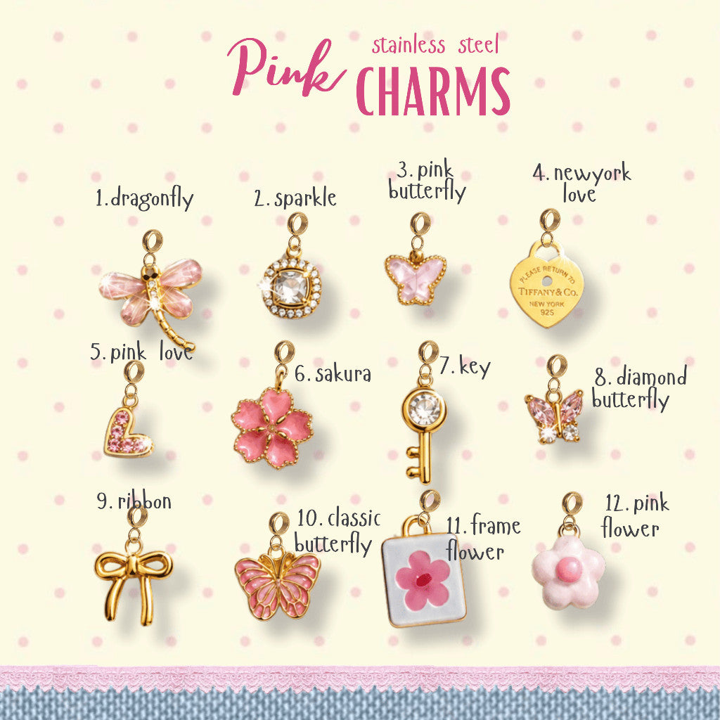 Stainless steel pndora charms with hoop 30 designs/ stopper love pendants butterfly pretzel ribbon