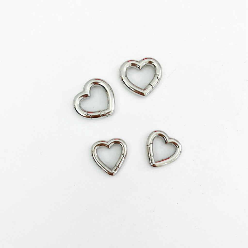 Snapbail with hook/ Round stacker clasp/ Rectangle clasp ending - stainless steel