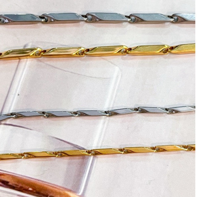 Thick Bar Link DIY chain 1 meter - Stainless Steel