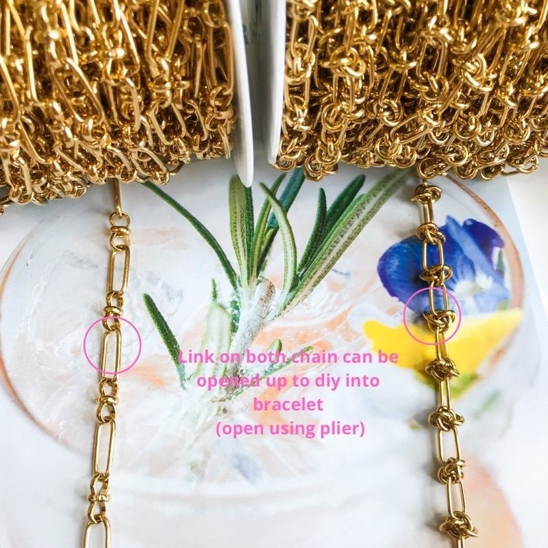 DIY Chain: Bulky Necklace 45cm/ Plain Chain 50cm - Stainless Steel