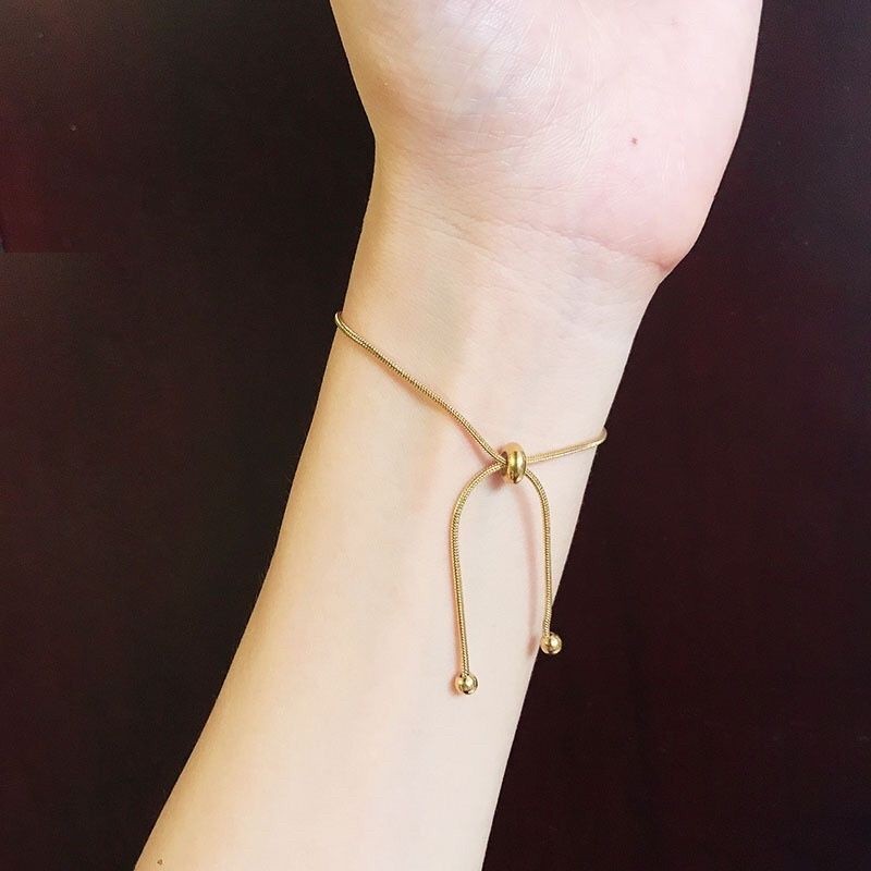 Adjustable Snake Chain slider Bracelet & Ankle Bracelet - Stainless Steel