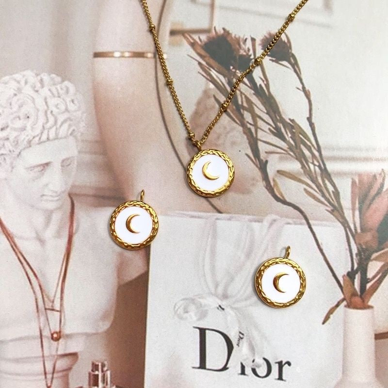 Frame Star Moon Sparkle Pendant 1 pc - Stainless Steel