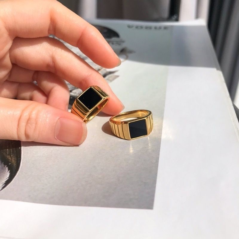 White Black Ring 1pcs - Stainless steel