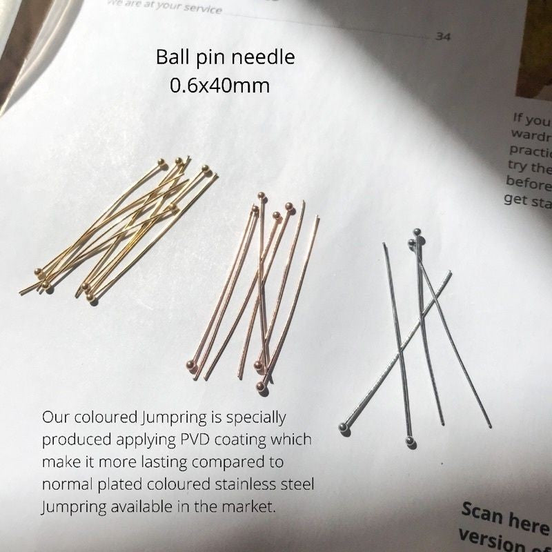 Pin Needle 10 pcs - Stainless Steel (PVD coating)