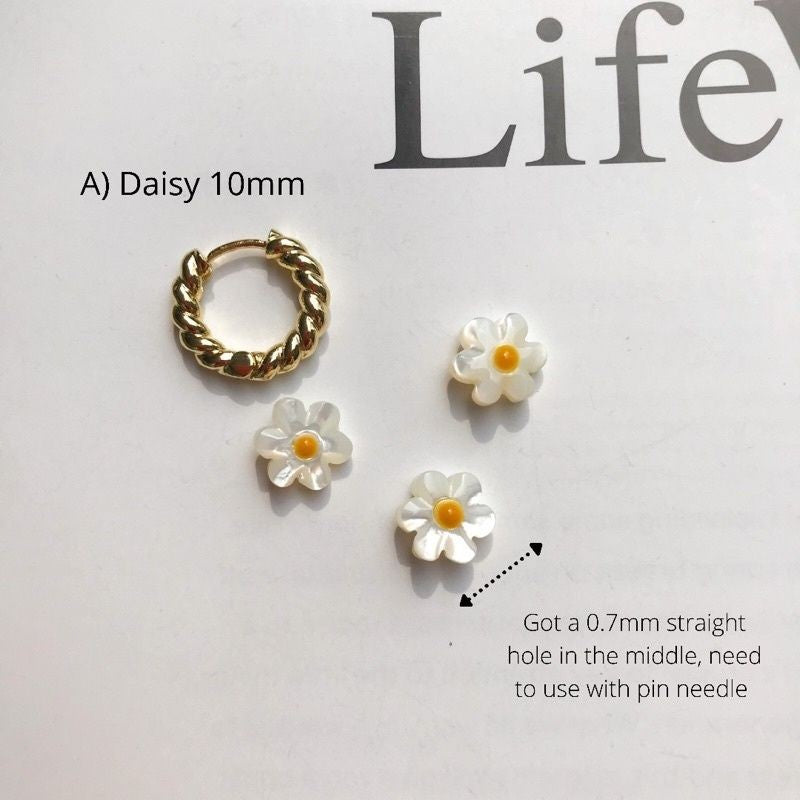 Flower charms 1pc - Made from natural shell