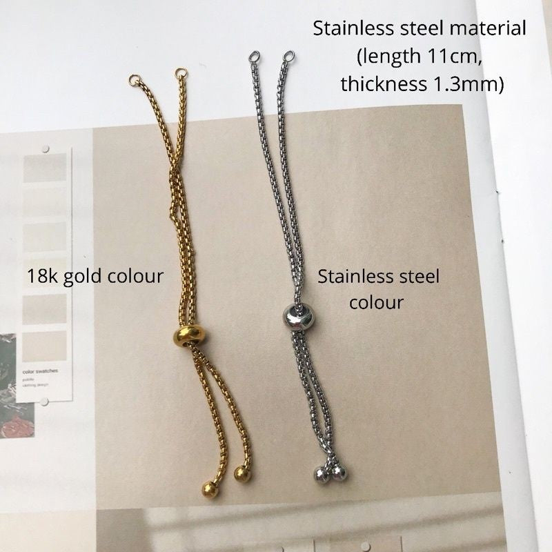 Flexible Boxchain Slider Bracelets -  Stainless Steel/ 18k Gold-Rolled