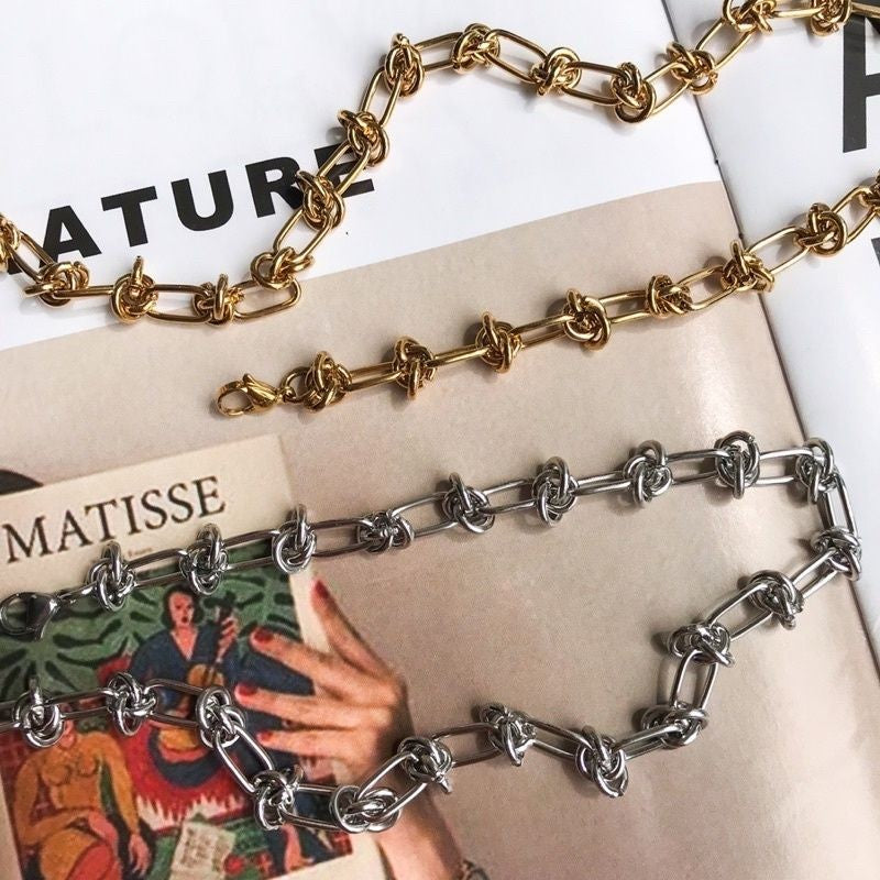 DIY Chain: Bulky Necklace 45cm/ Plain Chain 50cm - Stainless Steel