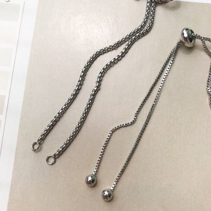 Flexible Boxchain Slider Bracelets -  Stainless Steel/ 18k Gold-Rolled