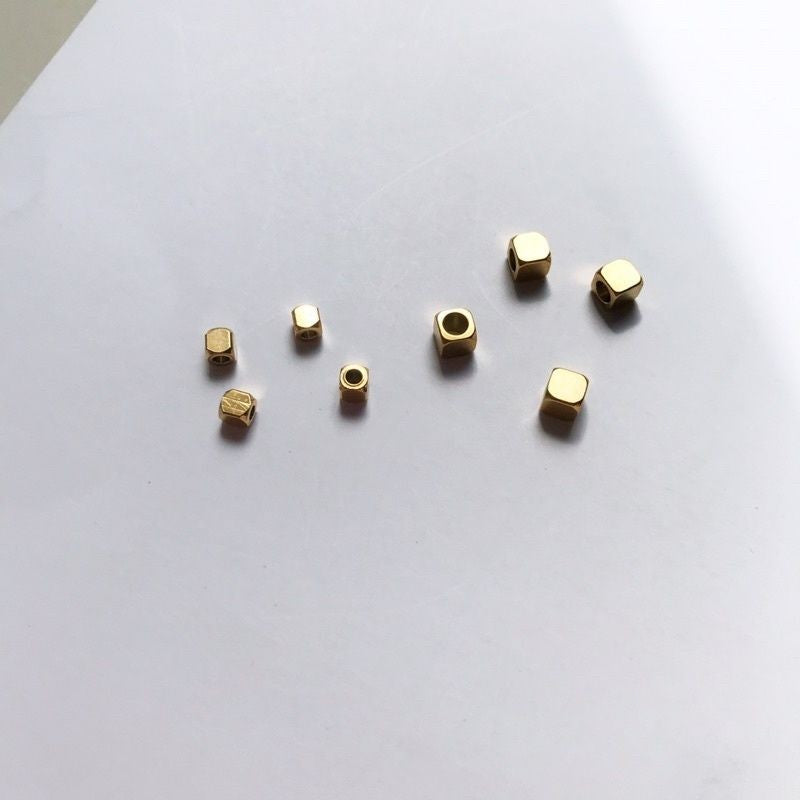 Square beads 10pcs spacer bead- Stainless steel