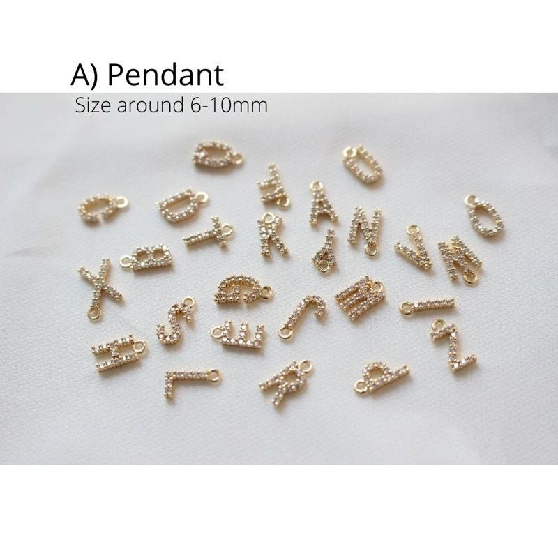 A - T Alphabet Letter Initial Pendant 1pc - 18k Rolled Gold