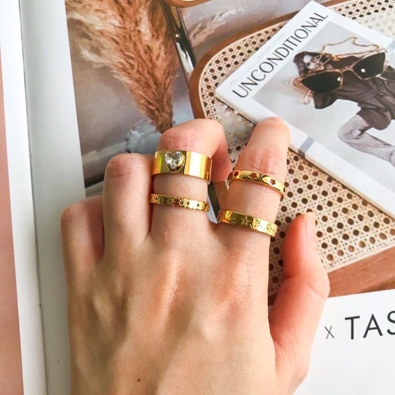 Love Ring Star 1pcs - Stainless steel