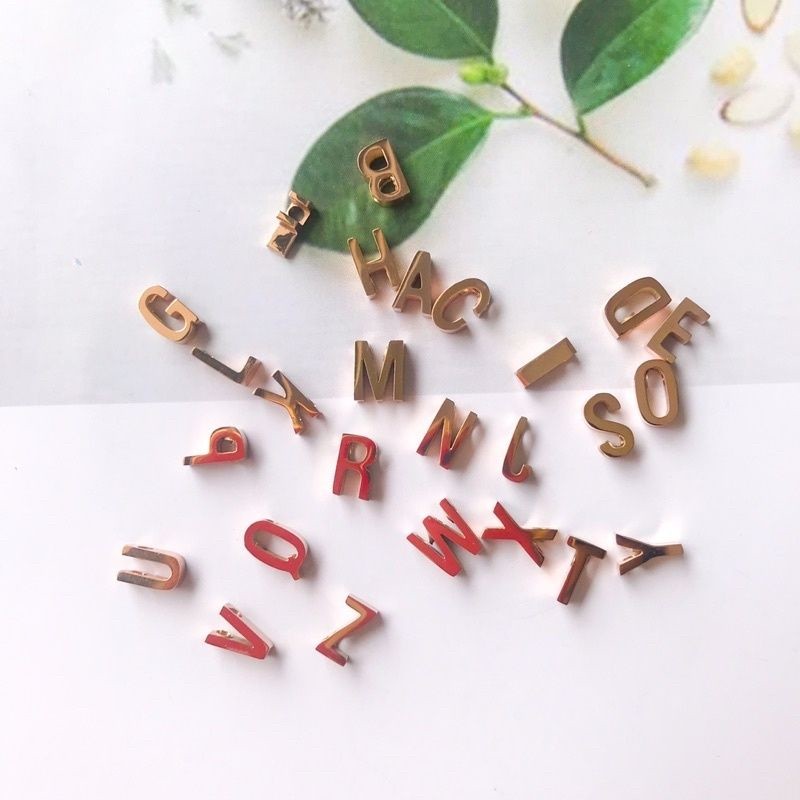 A - P Letter Charms Initial Alphabet 1 Pc  - Stainless Steel