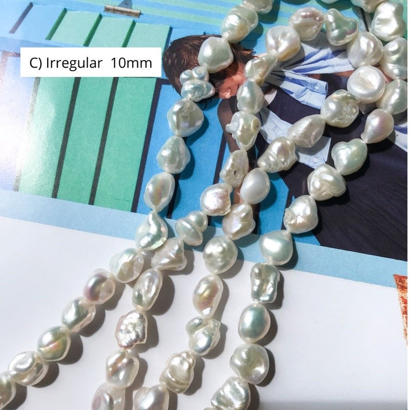 [1 strand] Freshwater Pearl for diy jewellery making/ Rounded coin pearl cross pearl Irregular pearls