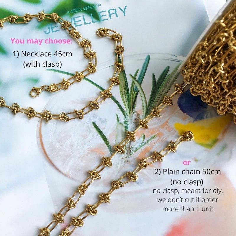 DIY Chain: Bulky Necklace 45cm/ Plain Chain 50cm - Stainless Steel