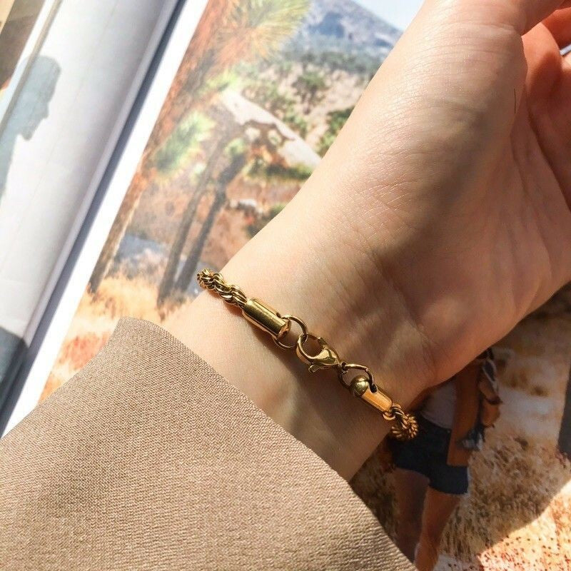 Snake Chain Bracelet/ Stainless Steel/ Rope Chain Bracelet - Stainless Steel