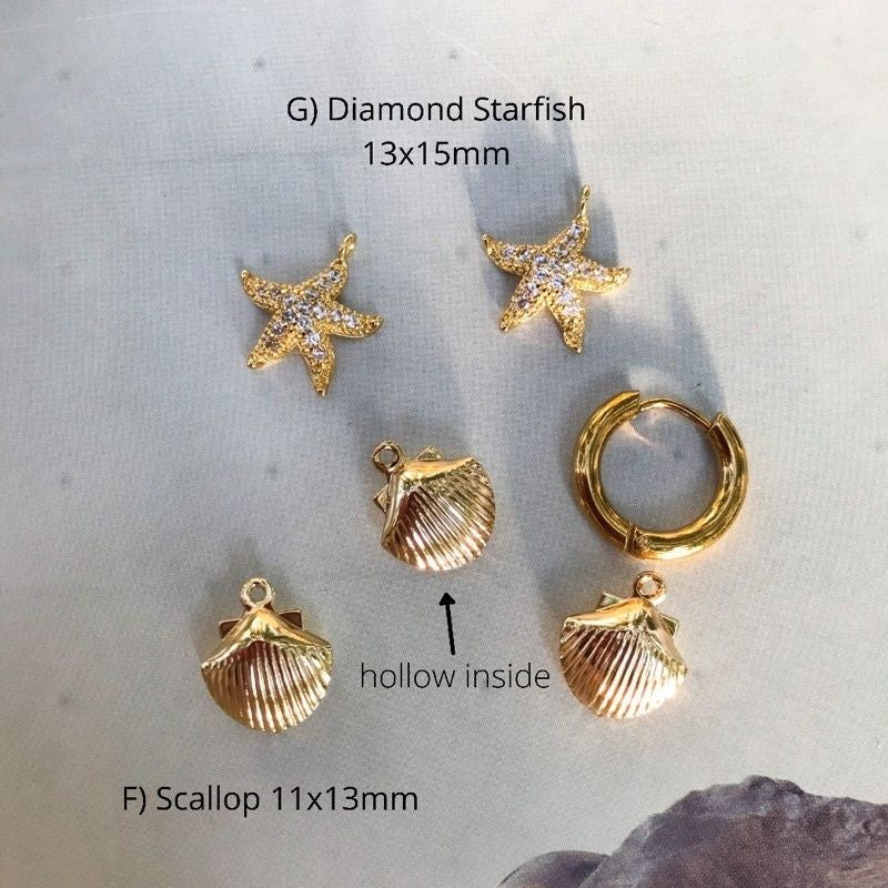 Sea Creatures Pendant 1Pc - 14K Rolled Gold