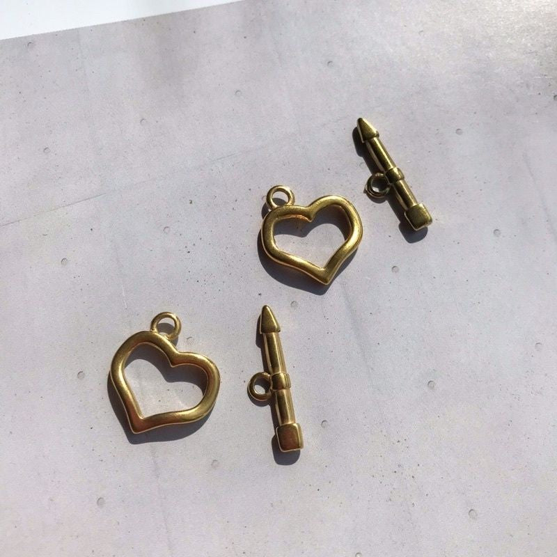 OT toggle 18k gold 1 set - Gold Stainless Steel ot ending clasp