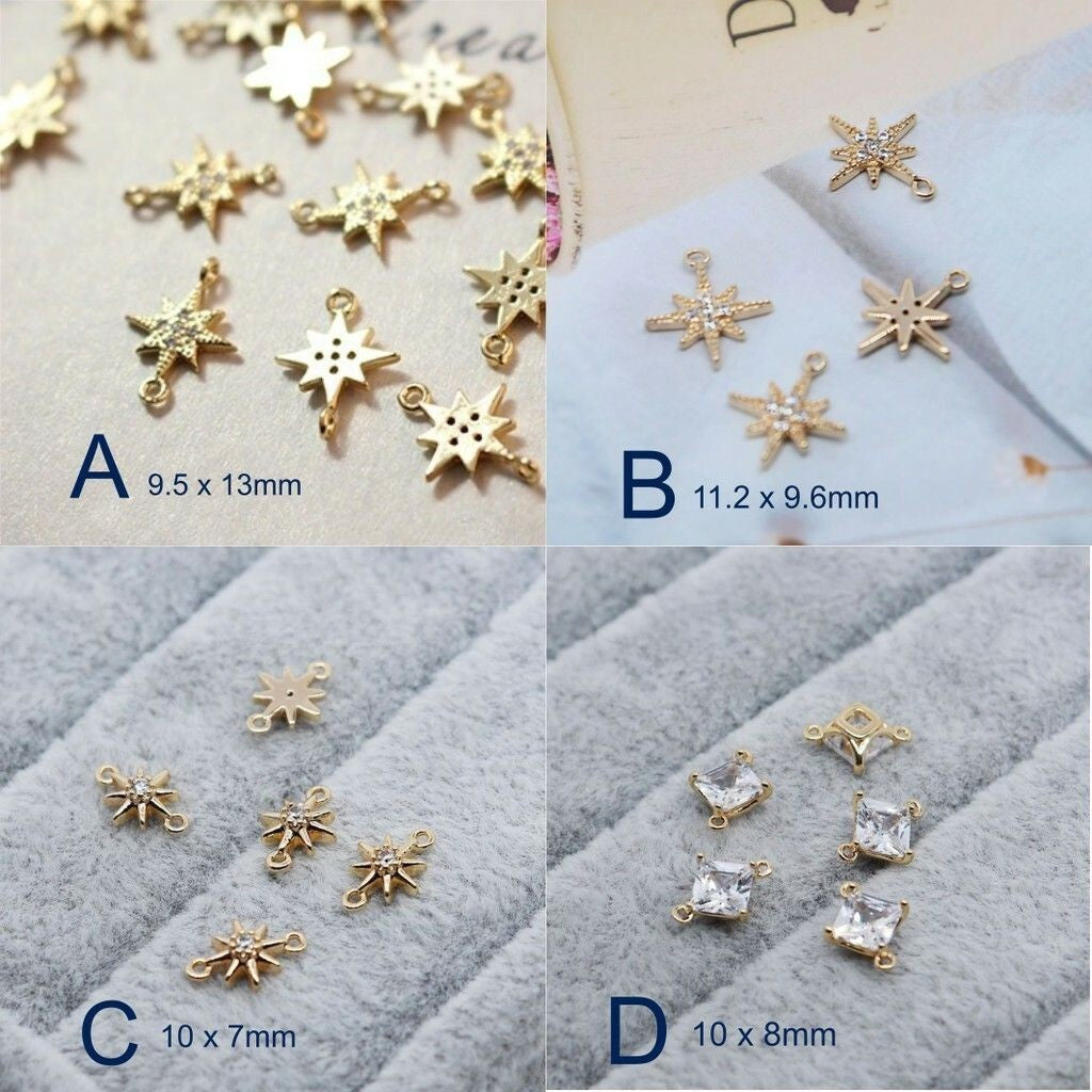 Sparkle Star Pendant 1 Pc -18k Rolled Gold