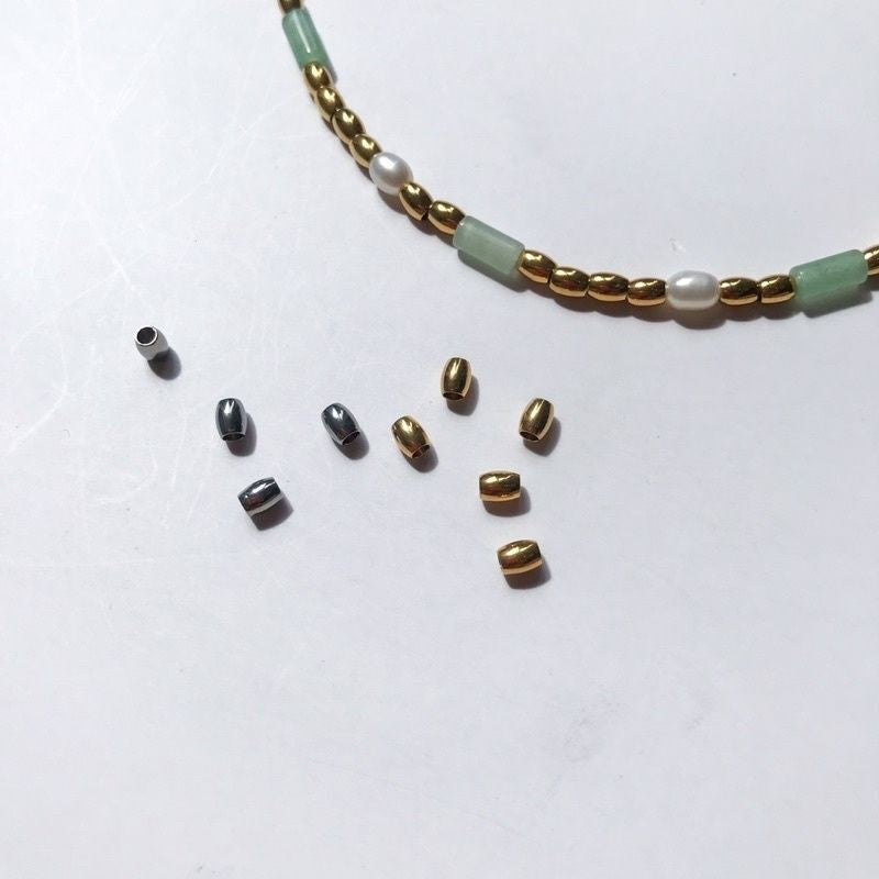 Rice beads 10pcs spacer bead - Stainless steel