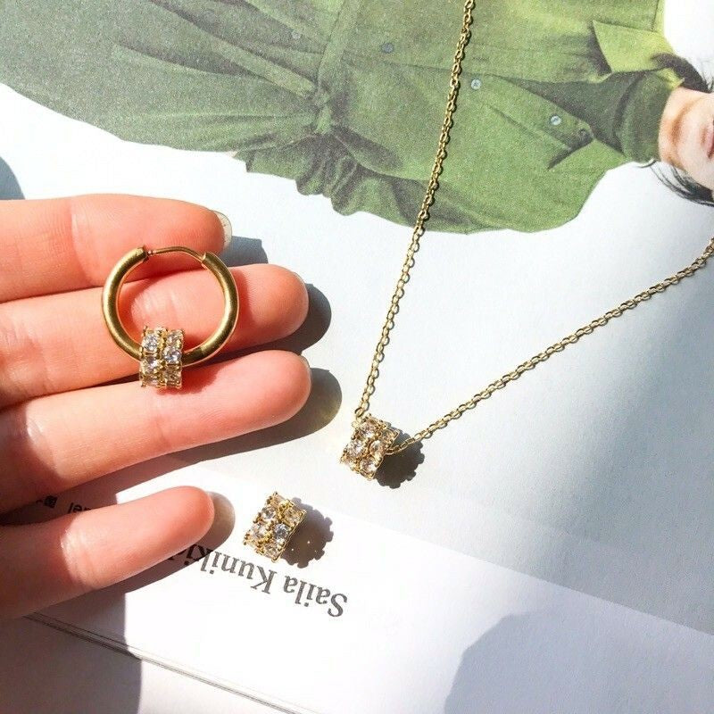 Round Sparkle Spacer Charms 1pc - 14K Rolled Gold