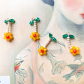Fruit pendant Ribbon made with beads/ DIY cherry lemon flower jewellery pendant accessories beads Jewelry handicraft
