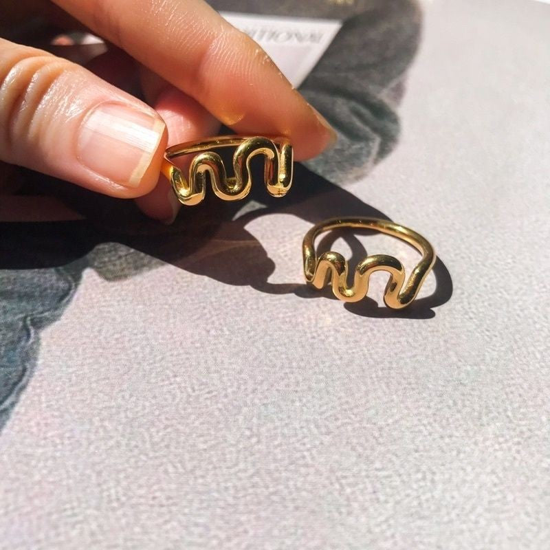 Stainless steel Zirconia rings 1pc - Wavelength/ Zebra/ Diamond/ Gear