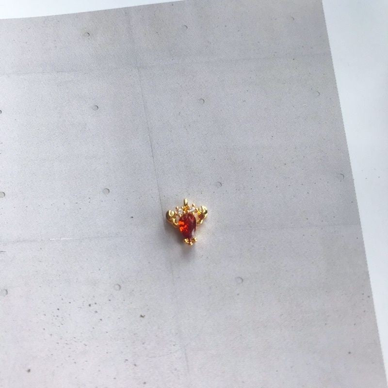 Mini Sea Creatures With Zirconia Stone 1 Pc -14K Rolled Gold