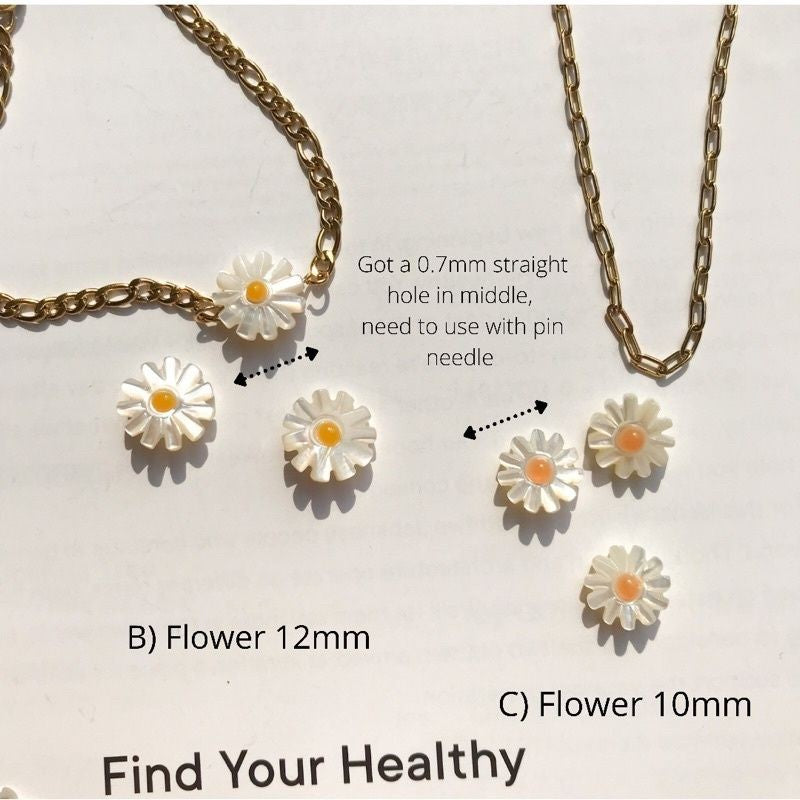 Flower charms 1pc - Made from natural shell