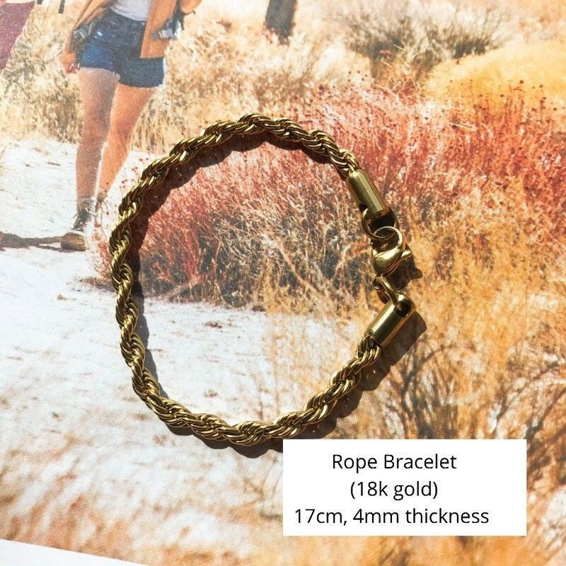 Snake Chain Bracelet/ Stainless Steel/ Rope Chain Bracelet - Stainless Steel
