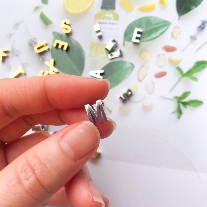 A - P Letter Charms Initial Alphabet 1 Pc  - Stainless Steel