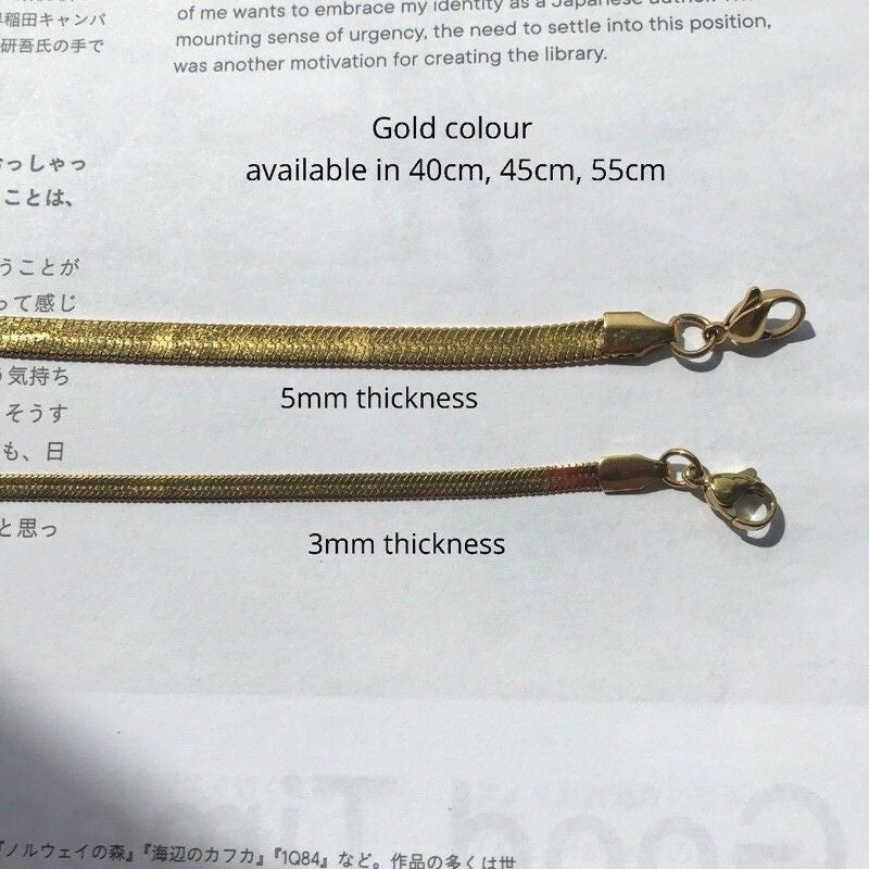 Flat Snake Chain Necklace 1Pc - Stainless Steel