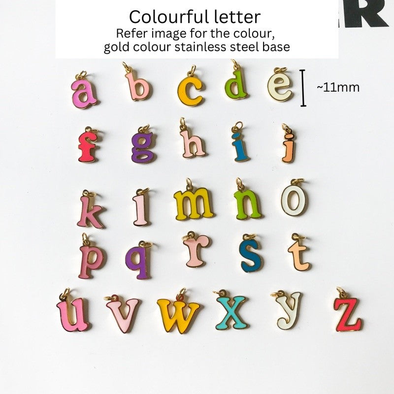 Colourful letter in stainless steel material 1 pc/ DIY personalised name letter alphabet pendant