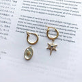 Large Sparkle Star with Blue Gemstones Opal shell - 18k Rolled Gold